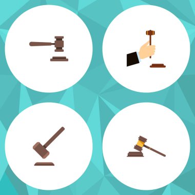 Düz simgesi çekiç kümesi Mahkemesi, hukuk, hukuk ve diğer vektör nesneleri. Ayrıca suç, hukuk, çekiç elemanları içerir.