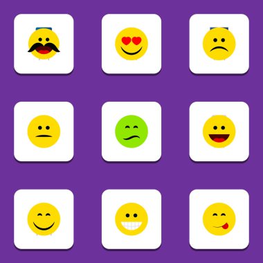 Düz simgesi jest lezzetli yemek, neşeli, sevgi ve diğer vektör nesnelerini ayarlayın. Ayrıca tadını çıkarıyorlar, neşeli, içerir Emoji öğeleri.