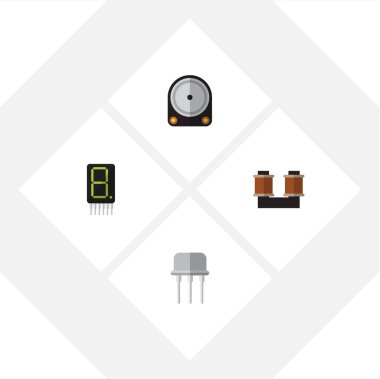 Düz simgesi cihaz kümesi Hdd, ekran, Resist ve diğer vektör nesneleri. Ayrıca içerir hesaplamak, bobin, Hdd öğeleri.