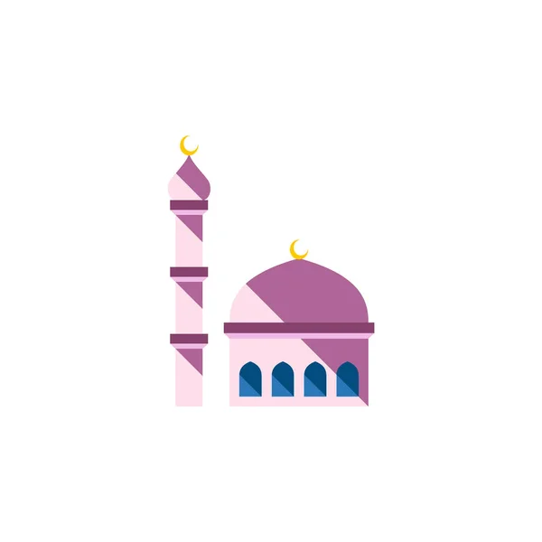 Icône plate de mosquée isolée. Élément vectoriel de bâtiment peut être employé pour la mosquée, bâtiment, concept de conception de structure . — Image vectorielle
