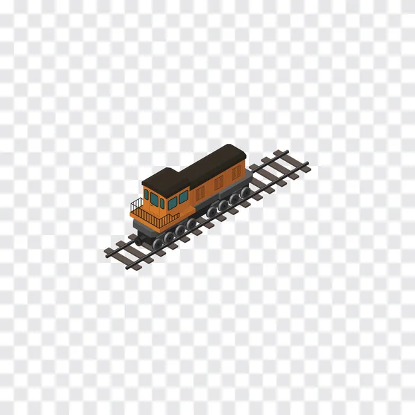 Locomotiva isometrica isolata. L'elemento del vettore del treno può essere utilizzato per il treno, la locomotiva, concetto di progettazione ferroviaria . — Vettoriale Stock