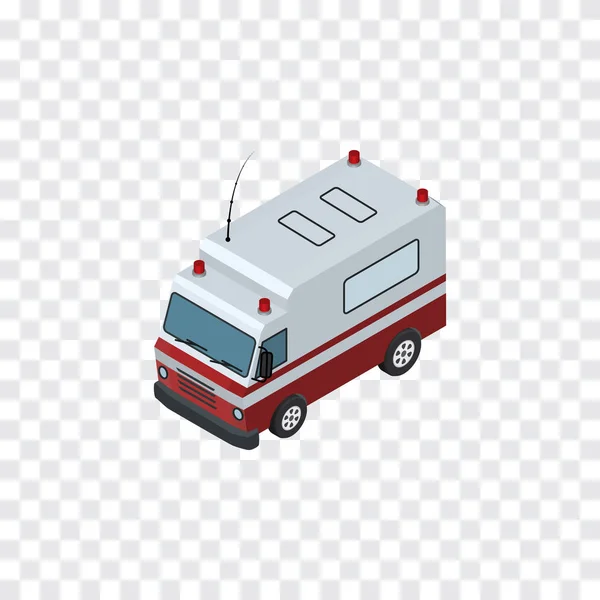 Izometrický izolované Ambulance. První pomoc vektoru elementu lze použít pro sanitku, pomoc, auto Design koncept. — Stockový vektor