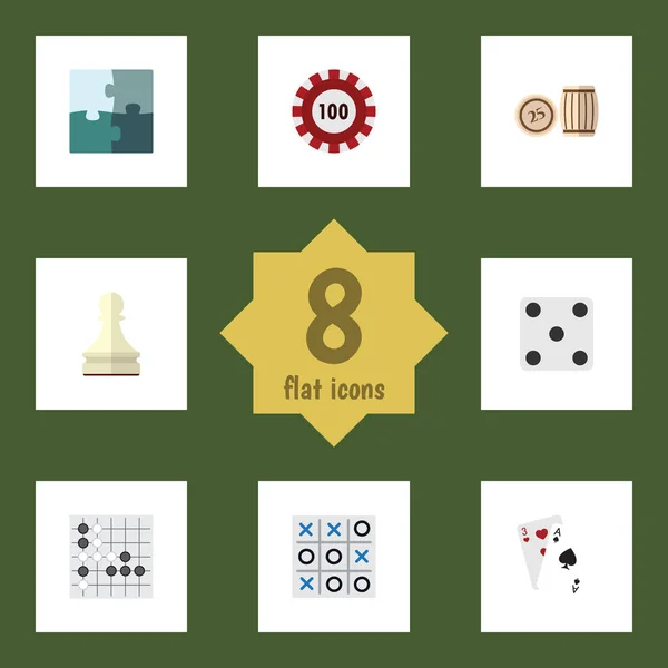 Flat Icon Play Set de poker, puzzle, backgammon et autres objets vectoriels. Comprend également dés, Alphago, éléments du loto . — Image vectorielle