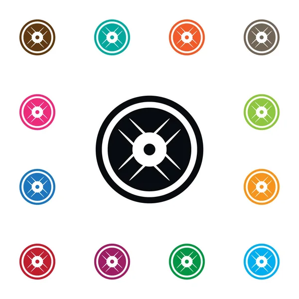 İzole tekerlek simgesi. Lbs vektör öğesi kullanılan tekerlek, Lbs, Dumbbell tasarım konsepti için.