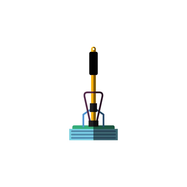 Isolated Equipment Flat Icon. Broom Vector Element Can Be Used For Broom, Sweeper, Mop Design Concept. — Stock Vector