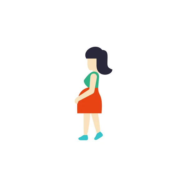 Icono plano de embarazo aislado. El elemento vectorial de la madre se puede utilizar para el embarazo, la mujer, el concepto del diseño del embarazo . — Vector de stock