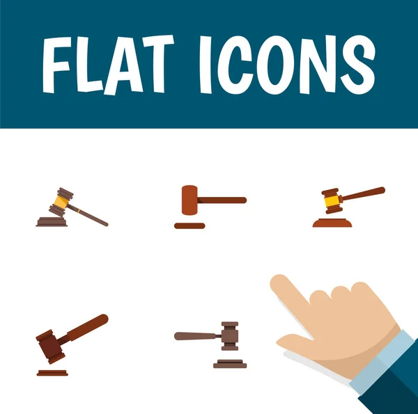 Platte Icon advocaat Set van Hof, juridische, justitie en andere vectorobjecten. Ook defensie, recht, misdaad elementen. — Stockvector