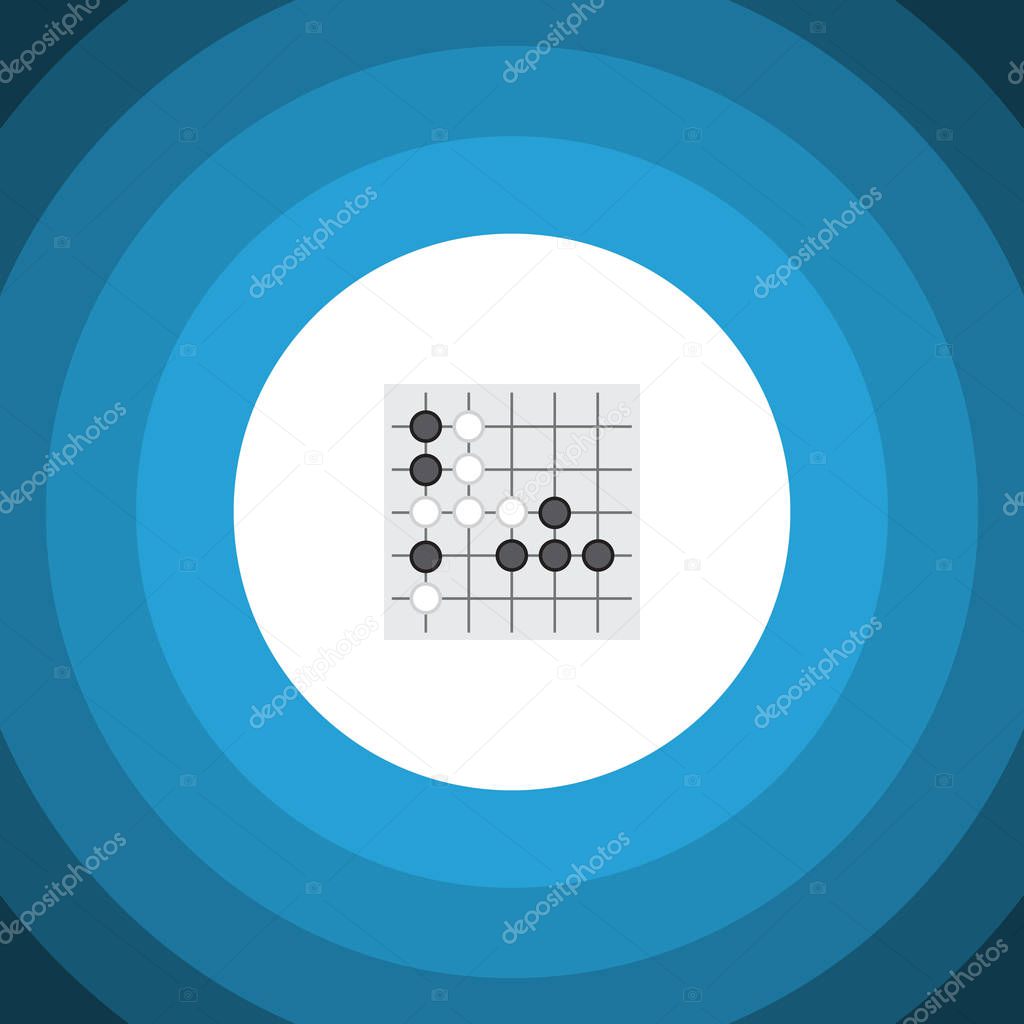 Isolated Renju Flat Icon. Gomoku Vector Element Can Be Used For Renju, Gomoku, Alphago Design Concept.