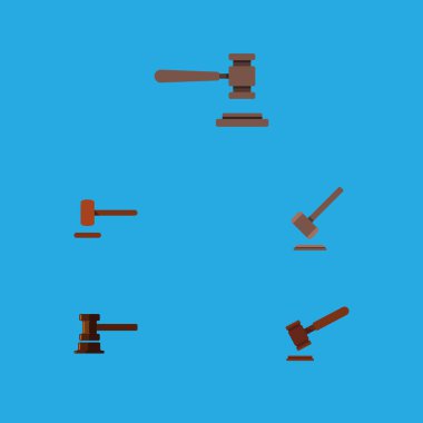 Düz simgesi çekiç kümesi savunma, hükümet konağı, adalet ve diğer vektör nesneleri. Ayrıca içerir adalet, hukuk, çekiç elemanları.