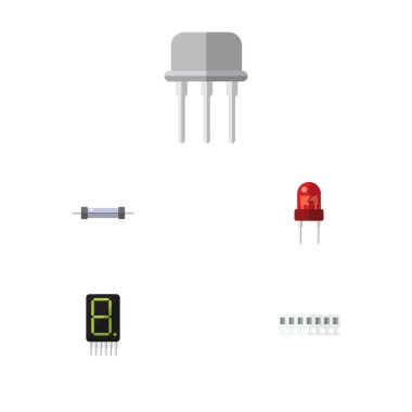 Alıcı, bellek, düz simgesi cihazı Set hesaplamak ve diğer vektör nesnelerine. Ayrıca alıcı, direnç, elektronik öğeler içerir.