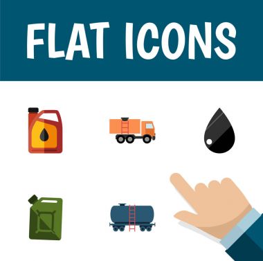 Düz simgesi yakıt kümesi yakıt teneke kutu, konteyner, damlacık ve diğer vektör nesneleri. Ayrıca Van, konteyner, petrol unsurları içerir.