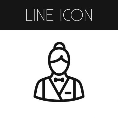 Krupiye anahat izole. Bankacı vektör öğesi kullanılan krupiye, bankacı, satıcı tasarım konsepti için.