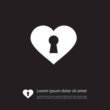 İzole kilit simgesi. Yakın vektör öğesi kullanılan kalp, kilit, yakın tasarım konsepti için.