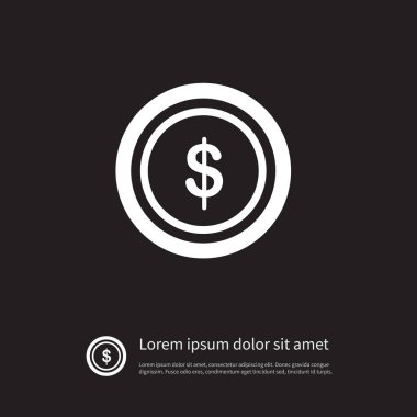 İzole çip simgesi. Doları vektör öğesi kullanılan çip, Doları, Casino tasarım konsepti için.