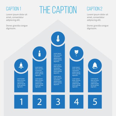 Simge yıl kalıyor, Handbell, Xmas karakter vektör nesneleri kümesi. Ayrıca öğeleri zil sesi, şekil, içerir.