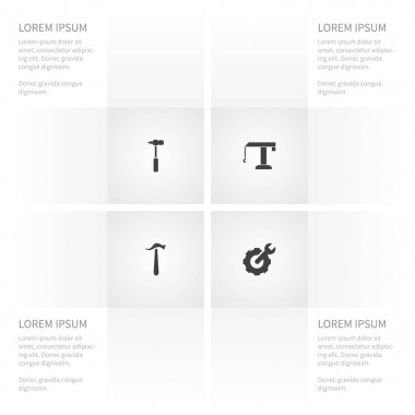 Simge çalışma kümesi Spanner, çekiç, yapı ve diğer vektör nesneleri. Ayrıca Hammer, içerir Metal, dişli elemanları.