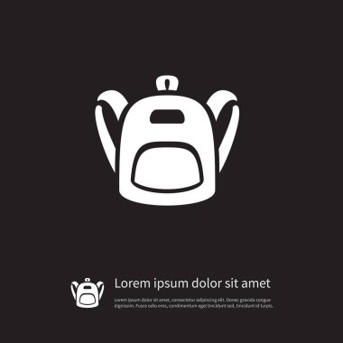 İzole çantanı simgesi. El çantası vektör öğesi kullanılan sırt, sırt çantası, çanta tasarım konsepti için.