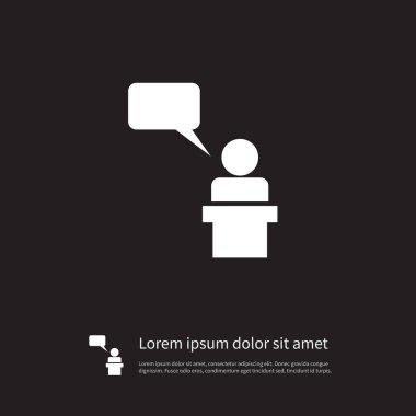 İzole öğretim görevlisi simgesi. Hatip vektör öğesi kullanılan öğretim görevlisi, hatip, hoparlör tasarım konsepti için.