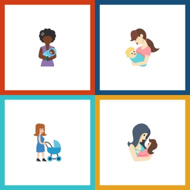 Düz simgesi üst kümesi Perambulator, Mam, çocuk ve diğer vektör nesneleri. Ayrıca üst, anne, Perambulator öğeler içerir.