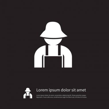 İzole bahçıvan simgesi. Plougher vektör öğesi kullanılan bahçıvan, Plougher, üretici tasarım konsepti için.
