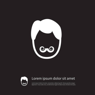İzole bıyık simgesi. Saç modeli vektör öğesi kullanılan saç, bıyık, yüz tasarım konsepti için.