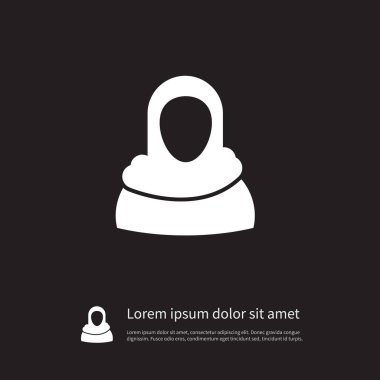 İzole kadın simgesi. Müslüman vektör öğesi kullanılan Müslüman, kadın, Müslüman tasarım konsepti için.