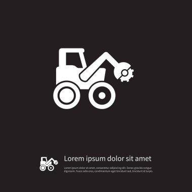 İzole birleştirme-Harvester simgesi. Traktör vektör öğesi kullanılan çiftlik, araç, çekici tasarım konsepti için.