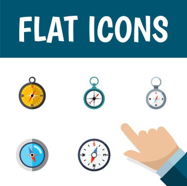 Düz simgesi yön kümesi gezinti, ölçüm bölücüler, yönünü ve diğer vektör nesneleri. Ayrıca Pusula, yön, gezinti öğeleri içerir.