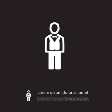 İzole Steward simgesi. Neşeli vektör öğesi kullanılan Steward, cips, krupiye tasarım konsepti için.