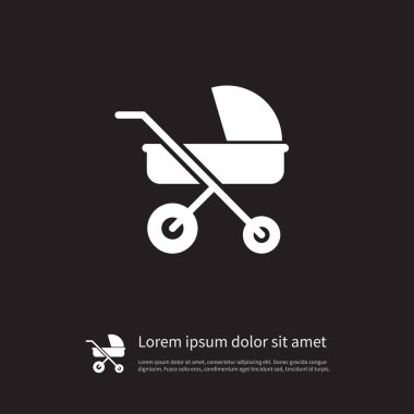 İzole ulaşım simgesi. Bebek arabası vektör öğesi kullanılan bebek, bebek arabası, ulaşım tasarım konsepti için.