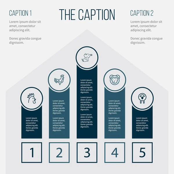 Anahat zooloji kümesi horoz, hortum, tavuk ve diğer vektör nesneleri. Ayrıca koyun, fil, maymun öğeleri içerir.