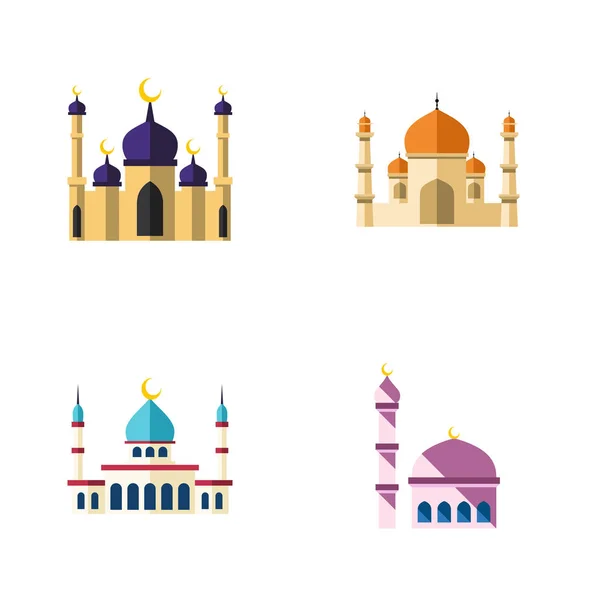 Минарет плоской иконы "Строительство, ислам, религия и другие векторные объекты". Структура, Ислам, элементы минарета . — стоковый вектор