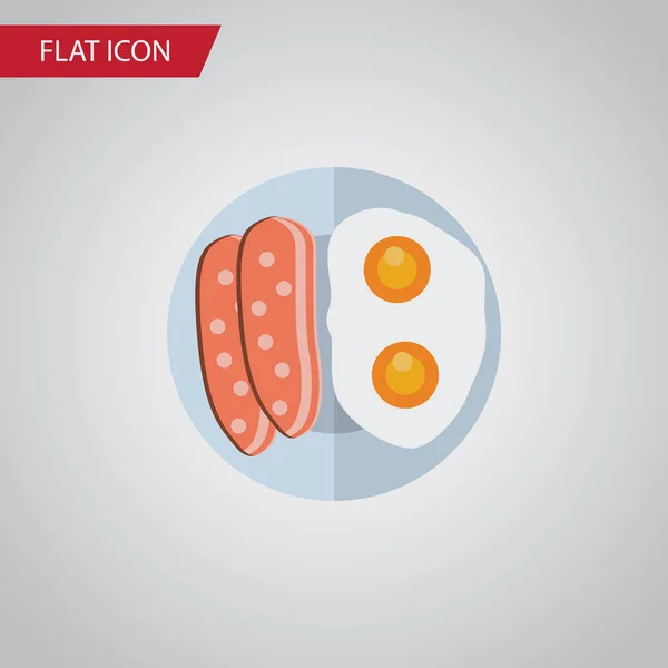 Isolado Pequeno-almoço Flat Icon. Elemento de vetor de ovo frito pode ser usado para ovo, café da manhã, conceito de design de salsicha . — Vetor de Stock