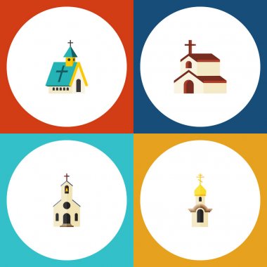 Düz simgesi bina din, Mimarlık, Bina ve diğer vektör nesneleri kümesi. Ayrıca bina, din, Hıristiyan öğeleri içerir.