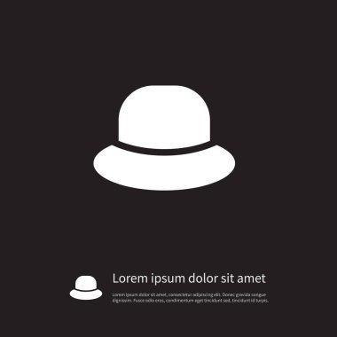 İzole kap simgesi. Fötr vektör öğesi kullanılan Aksesuar, fötr şapka, şapka tasarım konsepti için.