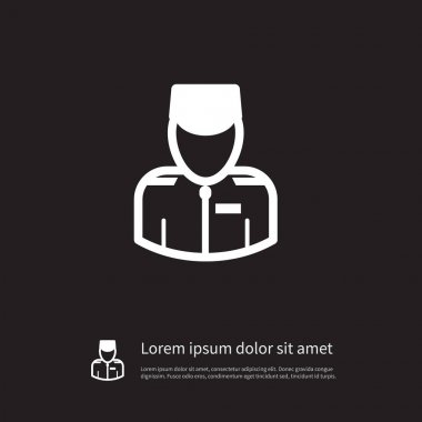 İzole askeri simge. Devriye vektör öğesi kullanılan memur, devriye, askeri tasarım konsepti için.