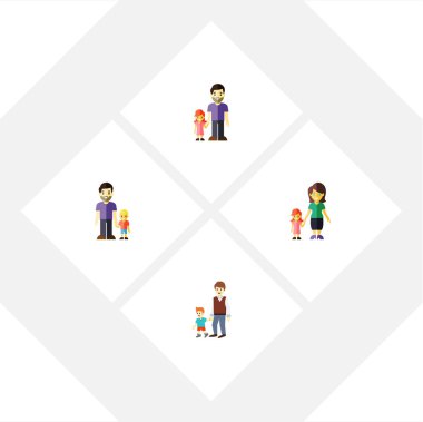 Anne, çocuklar, oğlu ve diğer vektör nesnelerini düz simgesi yakınları ayarlayın. Ayrıca anne, baba, İngitere öğeleri içerir.