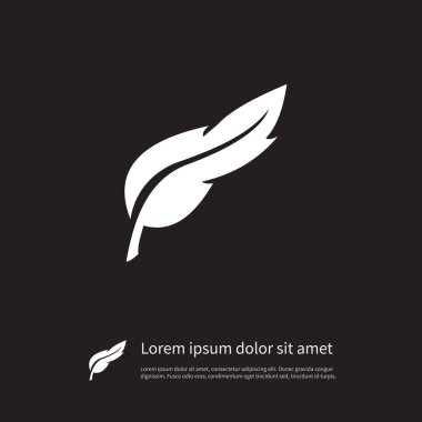 İzole kalem simgesi. Tüy vektör öğesi kullanılan tüy, tüy, kalem tasarım konsepti için.