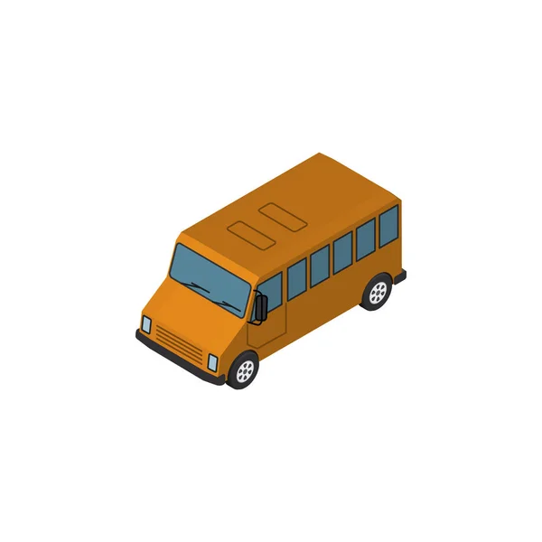 Isolated Bus Isometric. Autobus  Vector Element Can Be Used For Bus, Auto, Car Design Concept. — Stock Vector