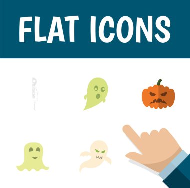 Düz simgesi Halloween iskelet, hayalet, hayalet ve diğer vektör nesneleri ayarlayın. Ayrıca iskelet, Cadılar Bayramı, hayalet öğeler içerir.