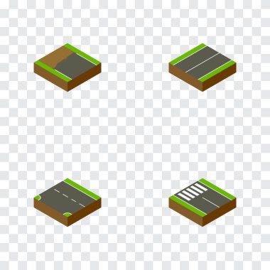 İzometrik yol kümesi aşağı doğru uçak, şerit ve diğer vektör nesneleri. Ayrıca içerir eksik, aşağı doğru yol öğeleri.