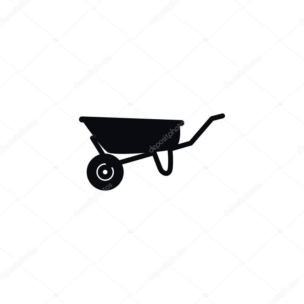 Isolated Cart Icon. Wheelbarrow Vector Element Can Be Used For Cart, Wheelbarrow, Pushcart Design Concept.