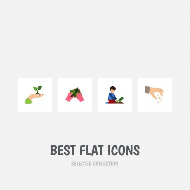 Düz simgesi ekmek kümesi çiçekçi, ekmek, bakım ve diğer vektör nesneleri. Ayrıca el, çiçekçi, kadın öğeleri içerir.