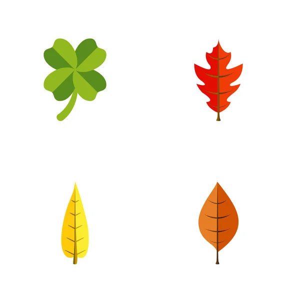 Flat Icon Maple Set of Foliage, Maple, Frond e outros objetos vetoriais. Também inclui Maple, Hickory, Oaken Elements . — Vetor de Stock