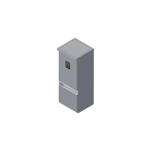 Isoliert Kühlschrank isometrisch. Küchenkühlschrankvektorelement kann für Kühlschrank, Kühlschrank, Küchendesign-Konzept verwendet werden. — Stockvektor