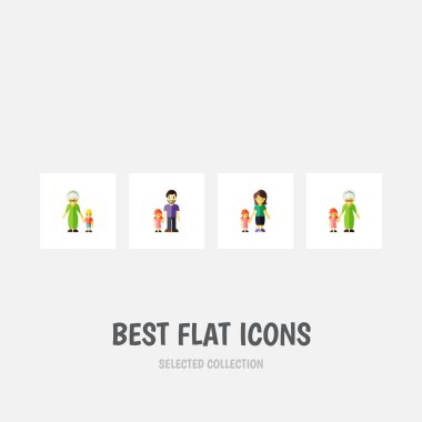 Düz simgesi insanlar büyükanne, baba, İngitere vektör nesnelerini ayarlayın. Büyükanne, Aile, torunu öğeler de içerir.
