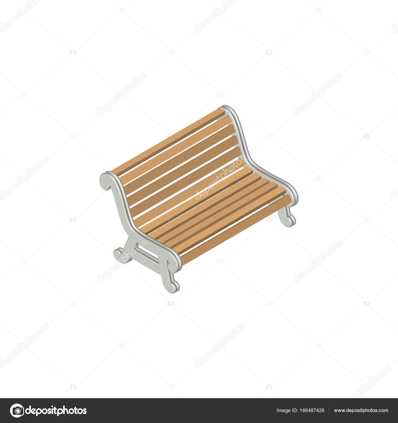 Isolated Bench Isometric Seat Vector Element Can Be Used For