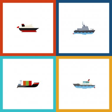 Düz simgesi tekne yelkenli, Tanker, kargo ve diğer vektör nesnelerini ayarlayın. Ayrıca yat, Tanker, taşıma elemanları içerir.