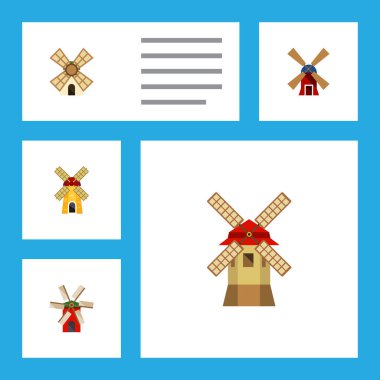 Düz simgesi enerji ekoloji, yel değirmeni, türbin ve diğer vektör nesneleri kümesi. Ayrıca pervane, çiftlik, güç unsurları içerir.