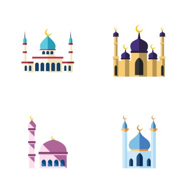 Düz simgesi Camii kümesi oluşturma, Camii, Islam ve diğer vektör nesneleri. Ayrıca Camii, Islam, yapı unsurları içerir.